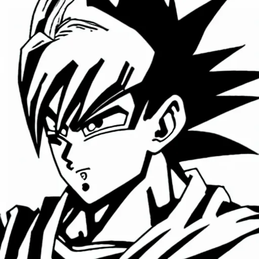 Prompt: Goku with an undercut haircut, Anime art, Bleach,