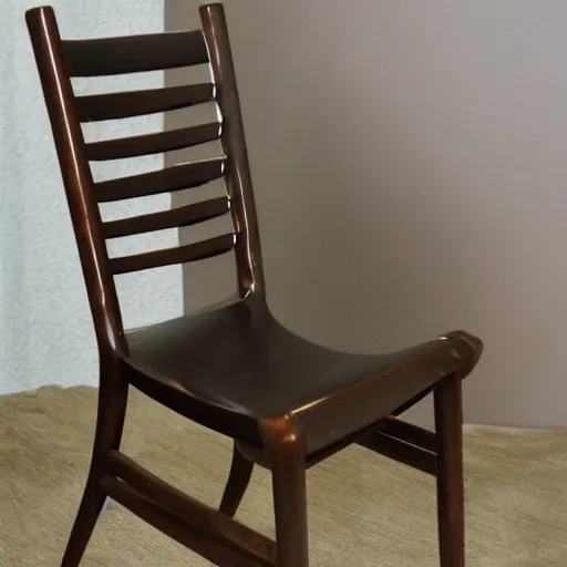 Prompt: a chair with a large sharp spike on the middle