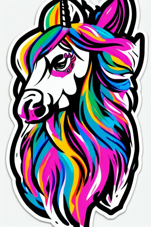 A portrait of a gangster unicorn, sticker, highly | Stable Diffusion ...