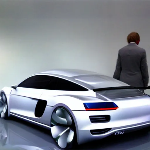 Image similar to a volkswagen r8 v10 concept car in a showroom :: Gran turismo 7 concept art