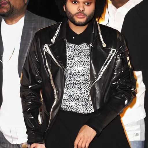 Image similar to the weeknd as michael jackson,