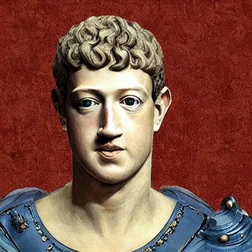 Prompt: Mark Zuckerberg as a Roman emperor