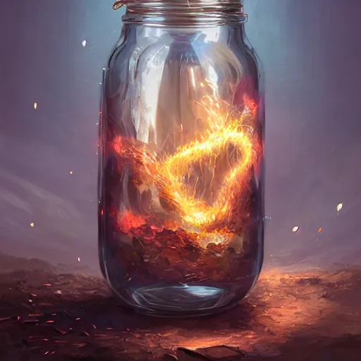 Image similar to commission of a jar with lightning in it,design by charles bowater,greg rutkowski,ross tran,hyperdetailed,hyperrealistic,4k,deviantart,artstation,professional photography,concept art,dramatic