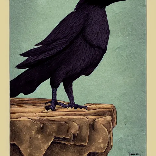 Image similar to a crow that is a corvid fighter monk, dungeons and dragon, portrait