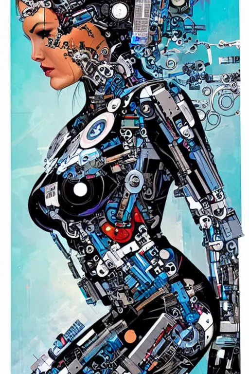 Prompt: a portrait of a beautiful cybernetically enhanced woman, by marvel comics and sandra chevrier