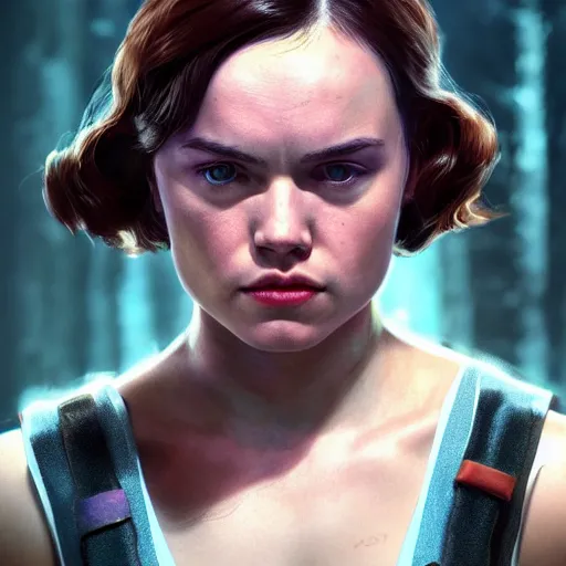 Prompt: daisy ridley ( star wars ), colorful oil painting, unreal 5, daz, hyperrealistic, octane render, rpg portrait, dynamic lighting, fantasy art, beautiful face