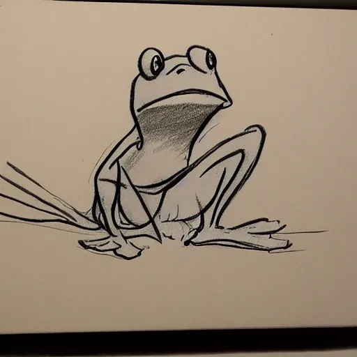 Image similar to milt kahl sketch of a beautiful frog