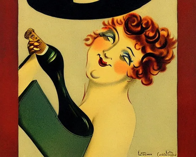 Image similar to vintage, champagne. french, realistic, cheerful, art work by leonetto cappiello, 1 9 0 2