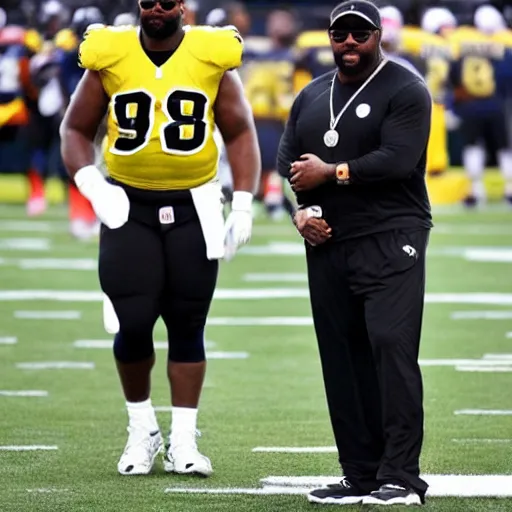 Prompt: A 500 pound coach Tomlin