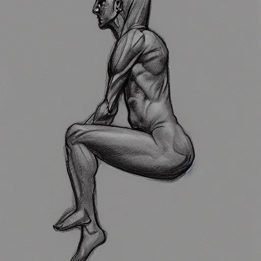 Image similar to the letter b drawn with a human body, concept art, sketch