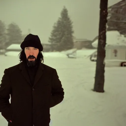 portrait photo of keanu reeves on an extremely cold | Stable Diffusion ...