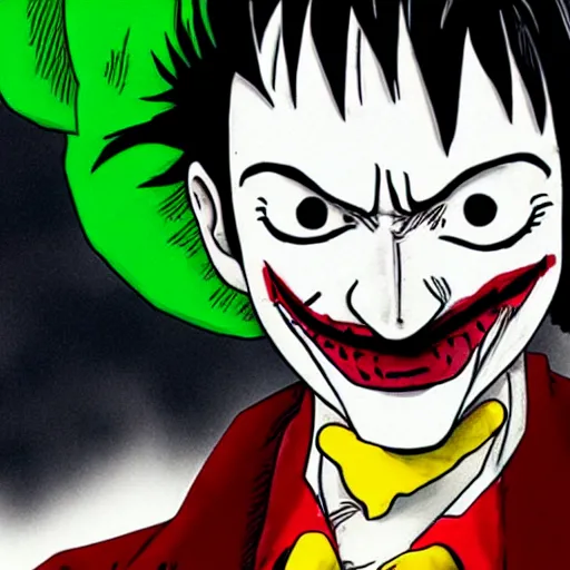 Image similar to Luffy as The Joker