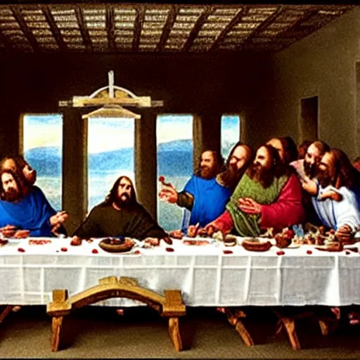 Prompt: Danny DeVito as Jesus in the last supper