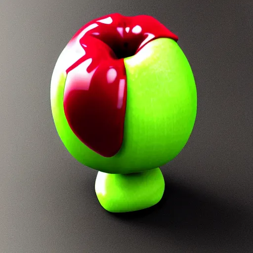 Image similar to A cinema4D render of an apple.