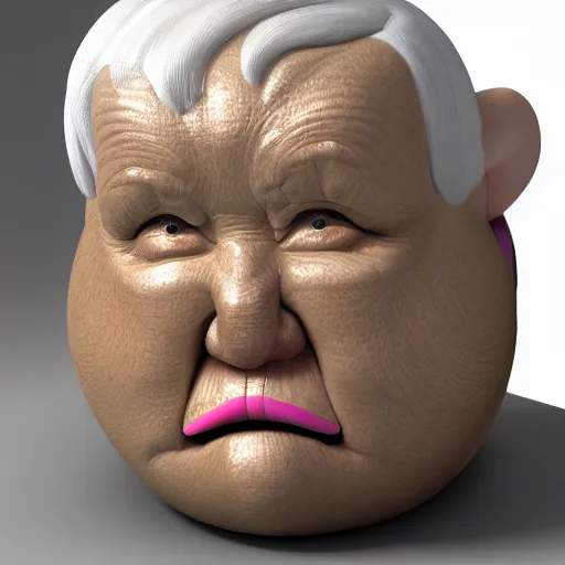 Prompt: a shiny ceramic chubby old woman alien with wrinkles and white hair, 3d render, shiny ceramic, by fernando botero, 8k resolution, digital art, sigma 85mm f/1.4