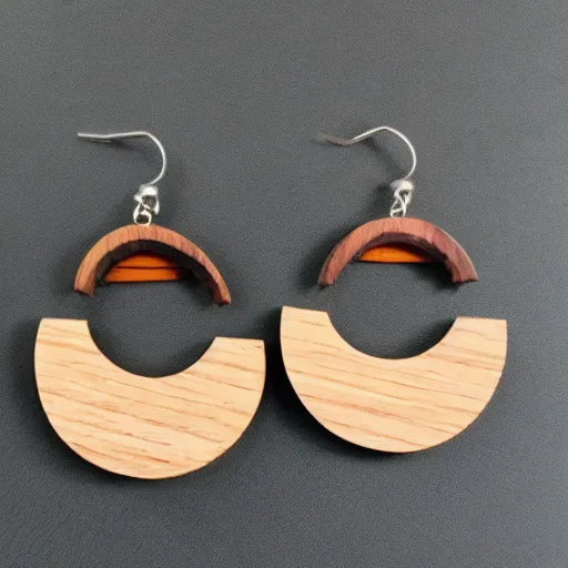 Image similar to bilateral symmetry, wood earring, inspired by nature in maine