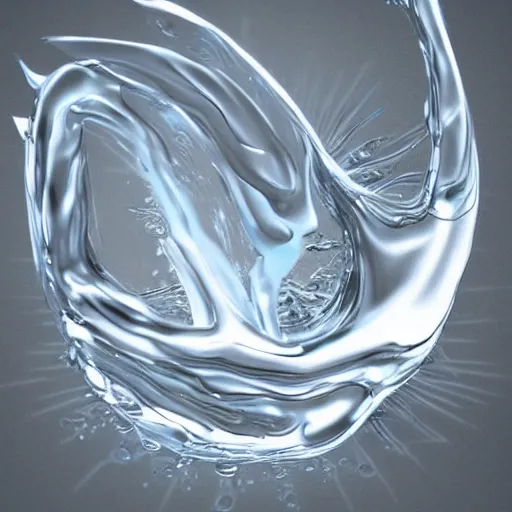 Image similar to a small liquid sculpture, viscous, reflective, digital art