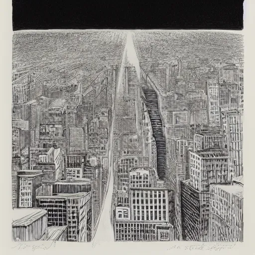 Image similar to view of the world from broadway, drawing, saul steinberg,