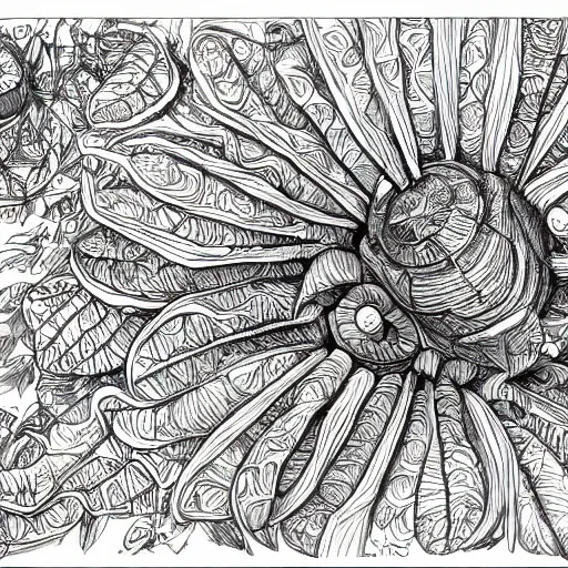 Image similar to annotated highly, detailed and intricate, sketch of a pod full of plants, marker concept art style rendering, concept art, half blueprint, trending on artstation, intricate details, center frame, annotations