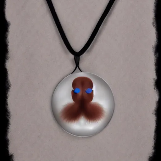 Prompt: bacteria necklace, white mink with big pink neck circle of chromosomes and bacteria matte art hd 8k starring at camera symmetrical mink face bacteria chromosomes matte portrait photo