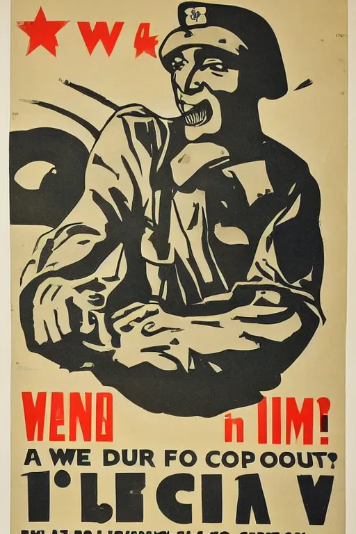 Prompt: a propaganda poster designed to convince people to enlist in the war against philosophy, 1 9 4 0 s, intricate, detailed