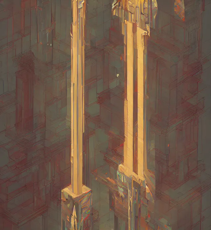 Image similar to infinite fractal totem, trending on artstation art by james gilleard and edward hopper, highly detailed, cg society contest winner