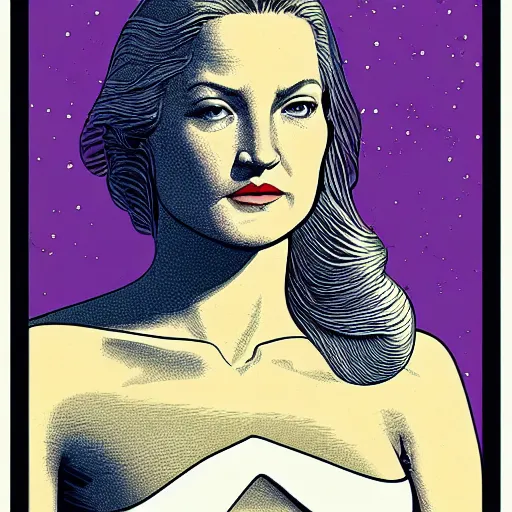 Image similar to kate hudson retro minimalist portrait by jean giraud, moebius starwatcher comic, 8 k