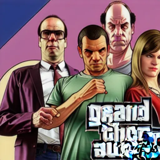 Prompt: gta v, grand theft auto 5 by stephen bliss of george costanza
