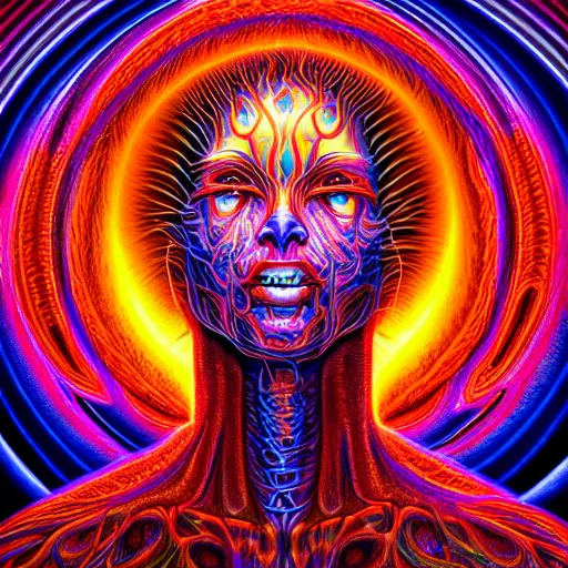 photorealistic dmt entity in the style of alex grey | Stable Diffusion ...