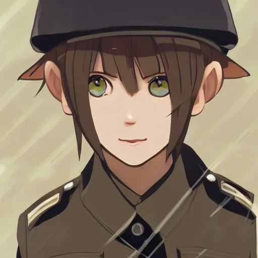 Image similar to beautiful little arian boy in nazi uniform. made in abyss art style, inspired by kris from deltarrune, cute detailed artwork, anatomically correct, soft details, ilya kuvshinov, reflection, perfect composition, portrait, illumination, digital art, detailed anime soft face, symmetrical face, western comic, illustration