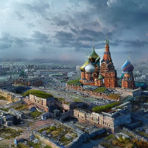 Image similar to photo fantastic ancient Russian city of Kitezh, concept art, photo of Breeze Kaze,