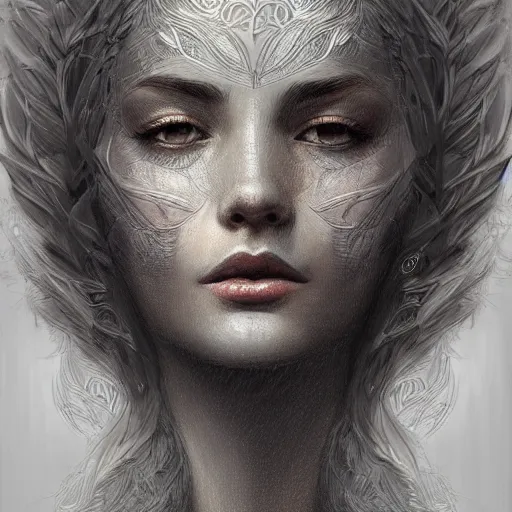Prompt: portrait of a goddess, intricate, elegant, highly detailed, digital painting, artstation, concept art, smooth, sharp focus, illustration, art by marco mazzoni