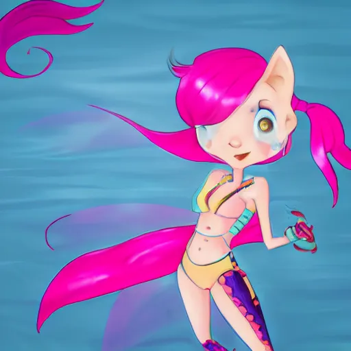 Prompt: jinx in a style dolphin enjolra