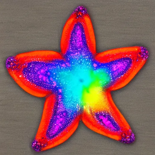 Image similar to rainbow cosmic talking starfish