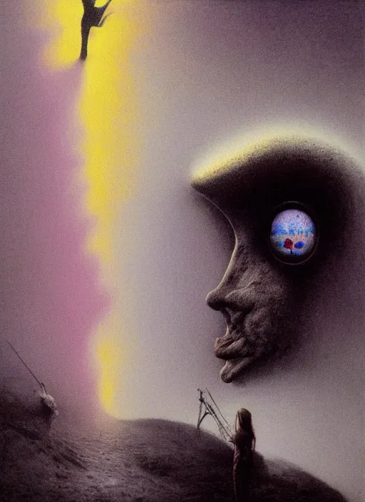 Prompt: alex jones by zdzislaw beksinski and lisa frank