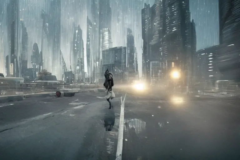 Prompt: VFX movie photojournalism of daily life in a futuristic interstellar city of abundance Emmanuel Lubezki