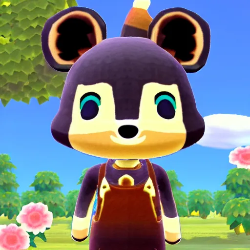 Image similar to kawaii african wild dog as an animal crossing character