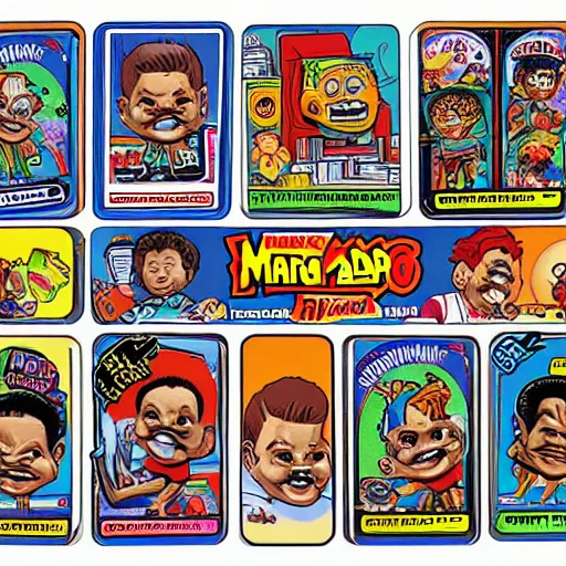 Image similar to the garbage pail kids trading cards, 8 k resolution hyperdetailed photorealism