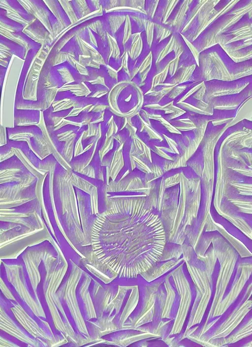 Prompt: white subtle purple gold god rays white salt crystals sharp detail 3d render simple background graphic ultra simplified deco design fai khadra gaika style