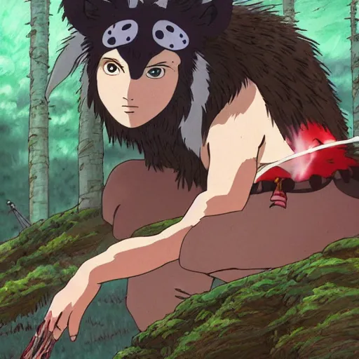 Image similar to princess mononoke, studio ghibli art