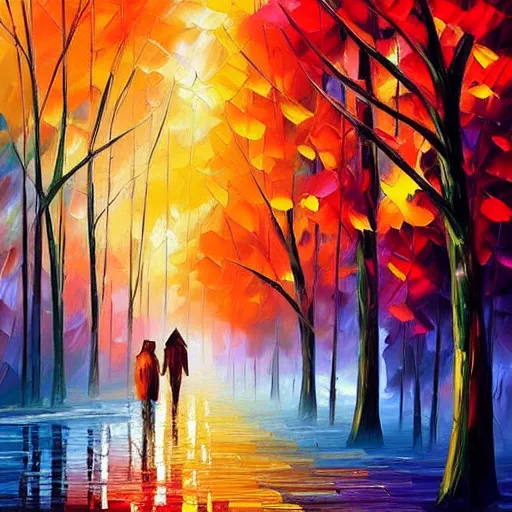 Image similar to beautiful artwork by alena aenami and leonid afremov, pastel colors, impasto acrylic painting, trending on artstation 8k hq