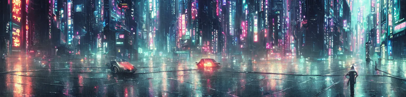 Image similar to neo - tokyo in the rain, by wlop, concept art, poster, high details