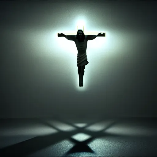 Image similar to the second coming of Jesus Christ, Octane render, artistic, Cinema 4D, dark horror