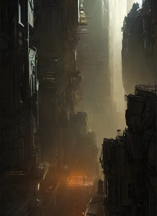 Image similar to Officer Deckard , Dynamic lighting, cinematic, establishing shot, extremely high detail, photo realistic, cinematic lighting, pen and ink, intricate line drawings, post processed, concept art, artstation, matte painting, style by Raphael Lacoste, Eddie Mendoza, Q Hayashida