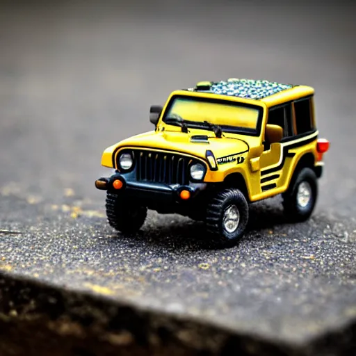 Image similar to Commander, Jeep, micro machines, bokeh, macro photography