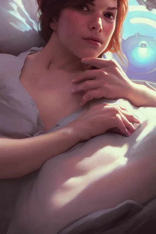 Image similar to groundhog drug addict lies on the bed, realistic portrait, highly detailed, digital painting, artstation, concept art, smooth, sharp focus, illustration, cinematic lighting, art by artgerm and greg rutkowski and alphonse mucha