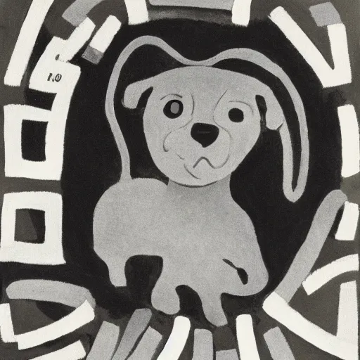 Prompt: A human ear as a labyrinth for little dogs, by Henri Matisse