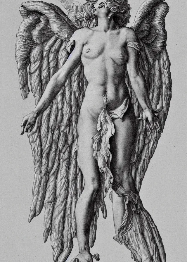 Prompt: dissection of an angel, detailed biological anatomy of an angel