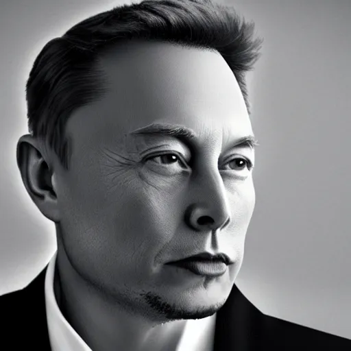 Prompt: half elon musk, half vladimir putin. photograph, high contrast, realistic