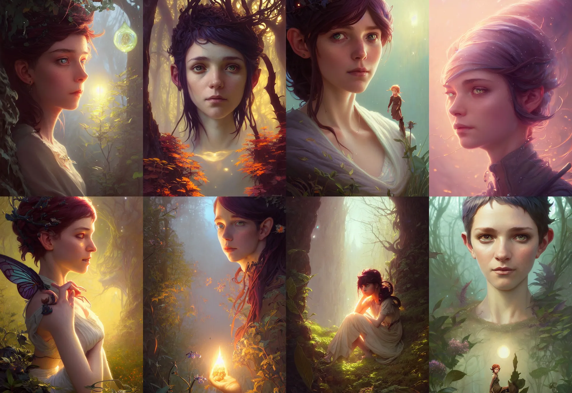 Prompt: highly detailed portrait of a pixie, stephen bliss, unreal engine, fantasy art by greg rutkowski, loish, rhads, ferdinand knab, makoto shinkai and lois van baarle, ilya kuvshinov, rossdraws, tom bagshaw, alphonse mucha, global illumination, radiant light, detailed and intricate environment